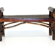 Banc brutaliste en bois, suède, 1970