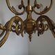 Large Antique French Art Nouveau Acanthus 6-Light Bronze Cage Candlestick