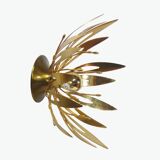 Pair of 1970 golden flower appliques