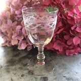 6 Verres anciens en cristal gravé