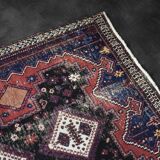 Handwoven Afshar oriental rug, Middle East, 1950s