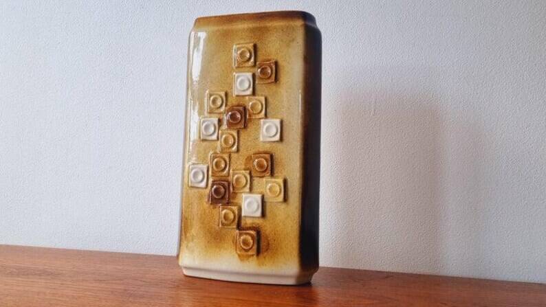 Rare Midcentury Ceramic Vase Mosaic, Ditmar Urbach, 1970s