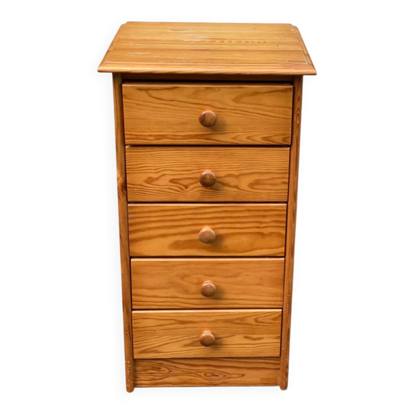 Commode scandinave buffet 5 tiroirs en bois massif 1980 — Beyit