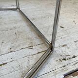 Hexagonal glass and chrome coffee table