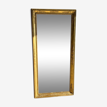 Golden rectangular mirror 150x31cm
