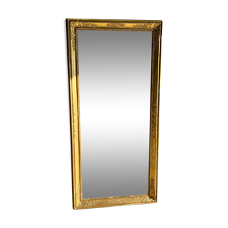 Golden rectangular mirror 150x31cm