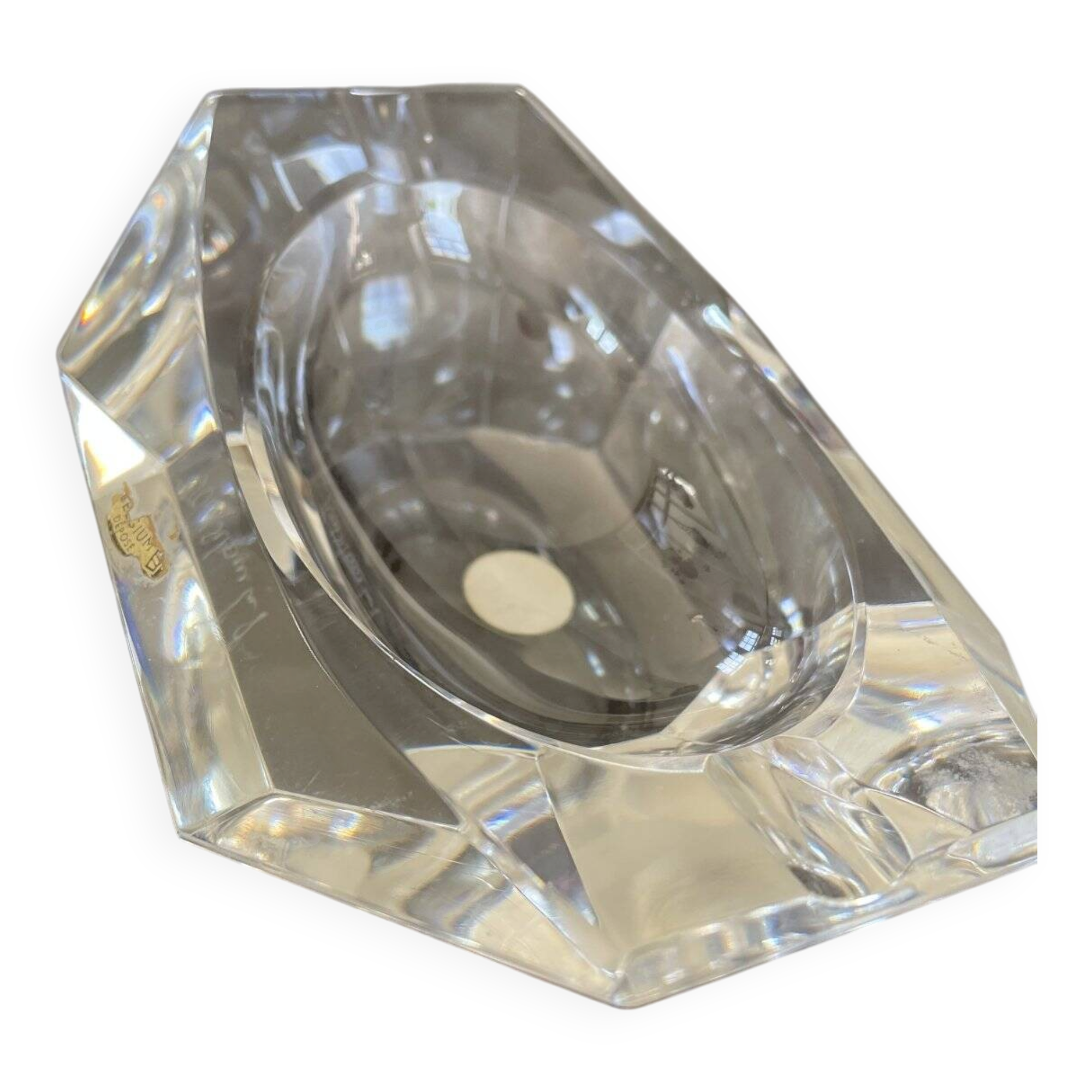 Crystal ashtray Val St Lambert Belgium