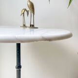 Authentic Parisian Bistro Table - Marble and Cast Iron, 1920s Style