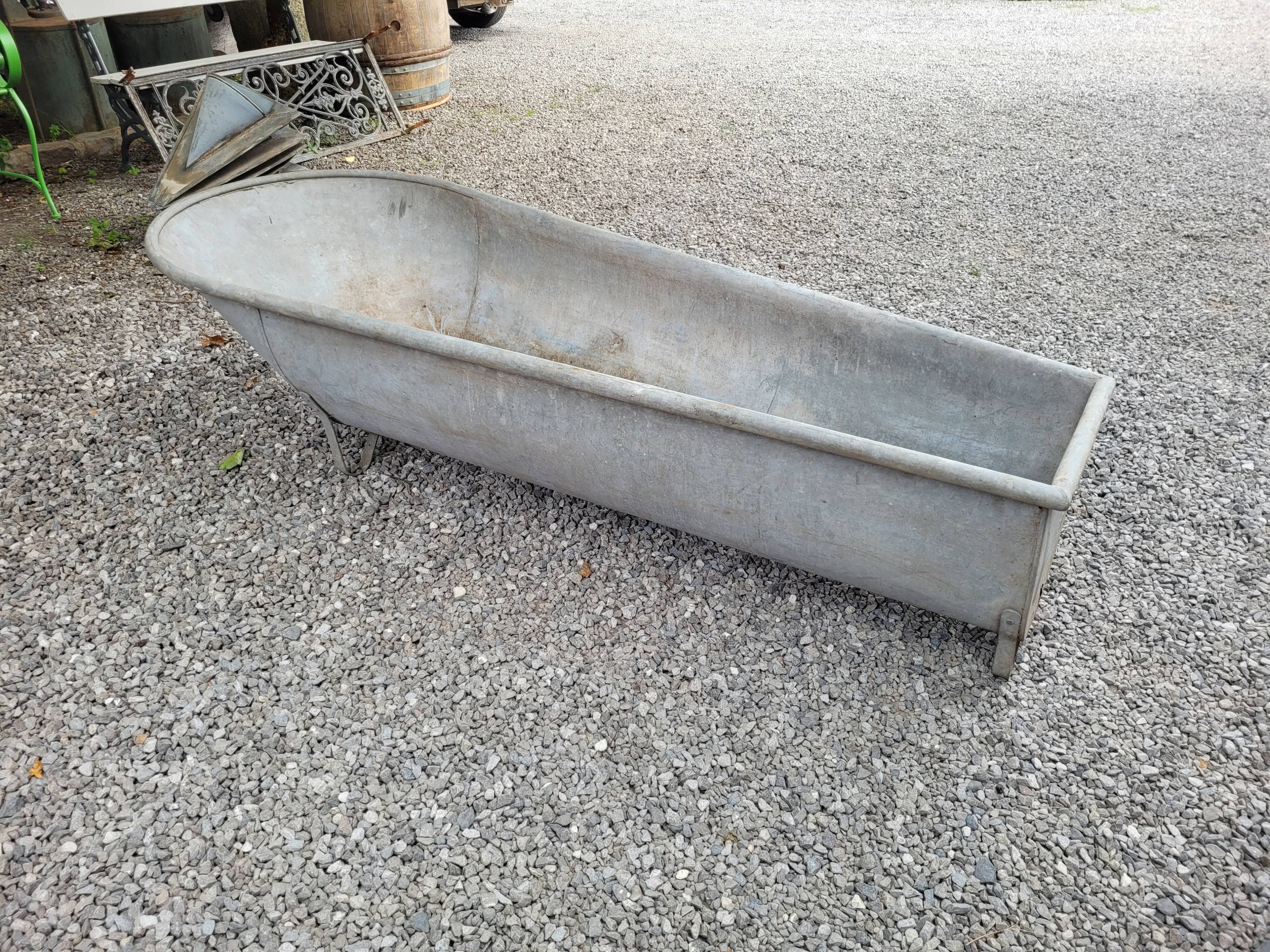 Old zinc bathtub