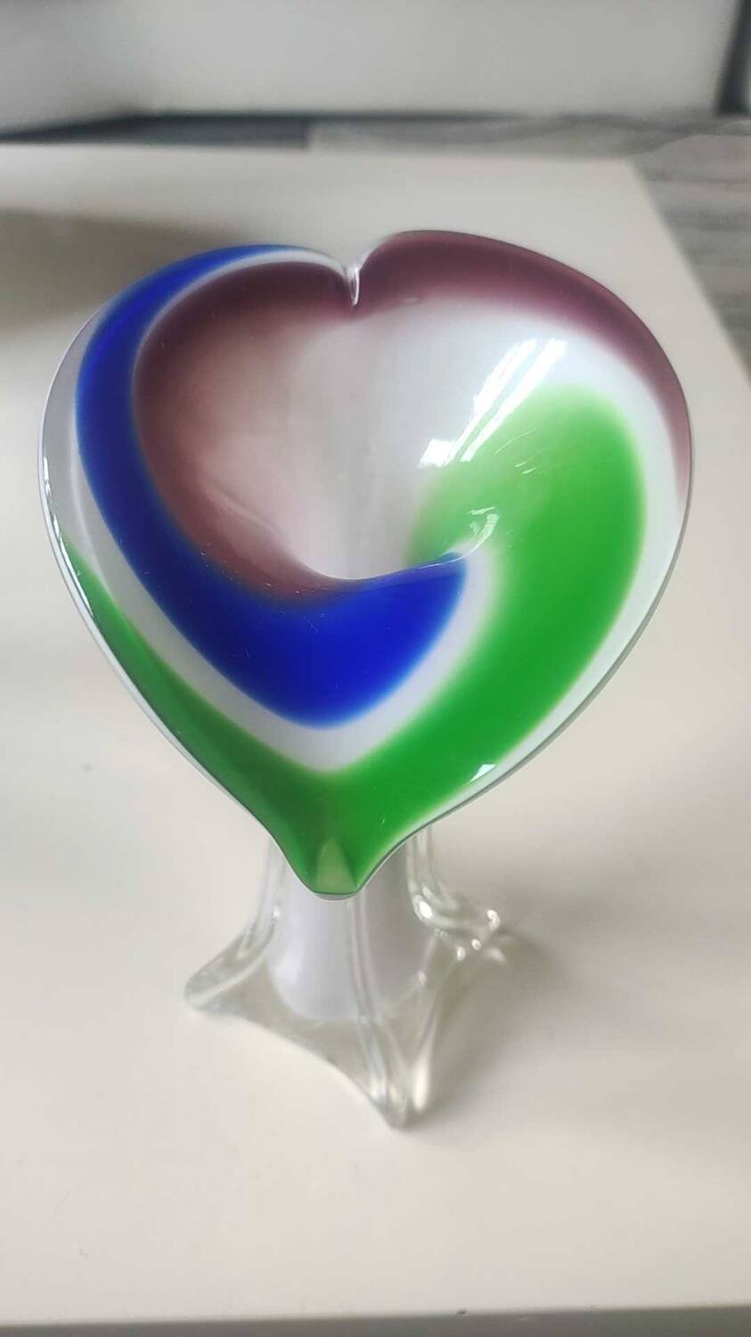 Vase Soliflore Fleur d Arum Design in blown Murano Art glass/Jack in the Pulpit. Height 20 cm