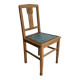 Revisited antique chair in solid wood with a sage green seat.