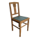 Revisited antique chair in solid wood with a sage green seat.