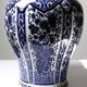 Large covered vase Boch Holland Royal Sphinx in Delft blue earthenware.
