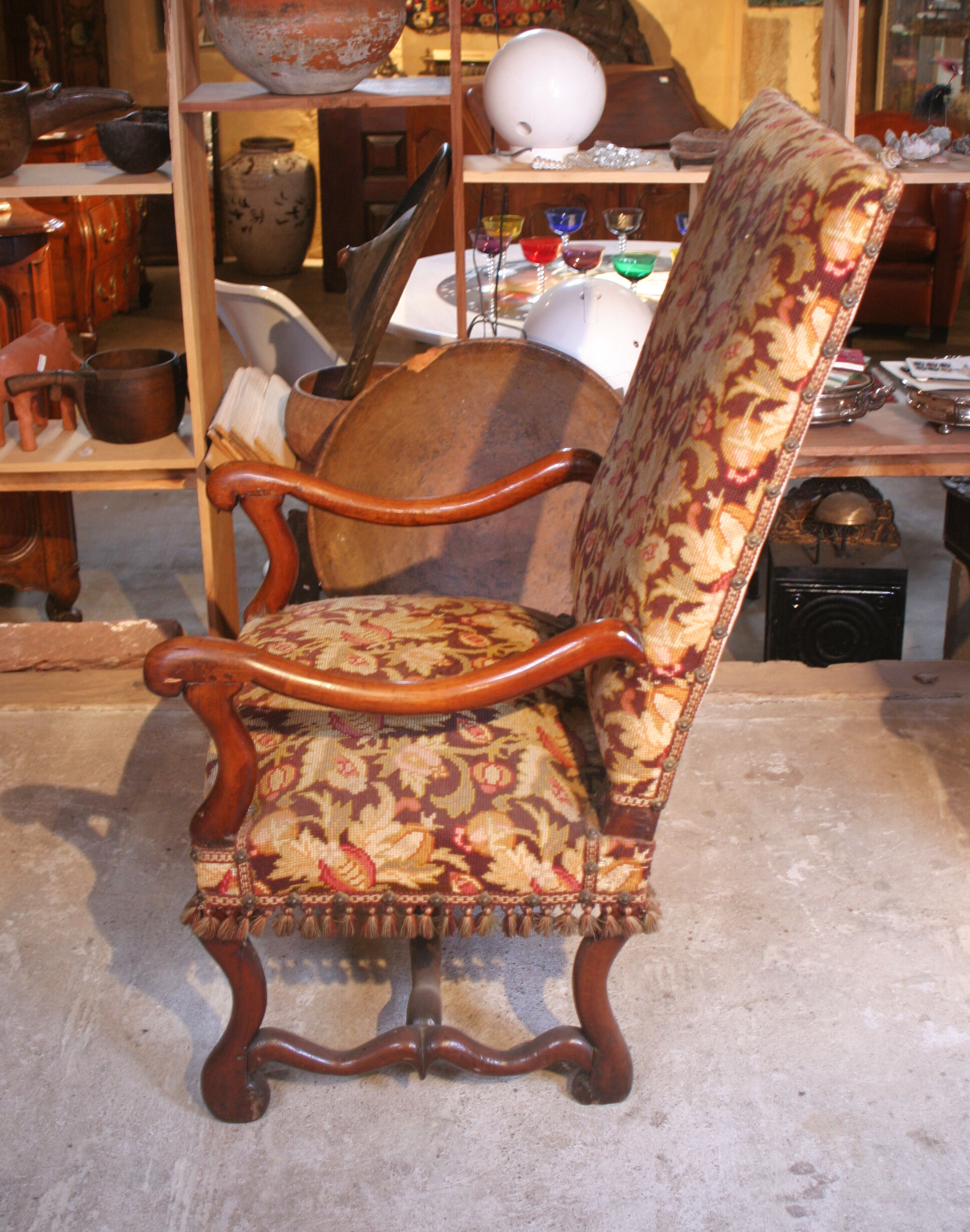 Two Louis XIII period armchairs
