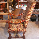 Two Louis XIII period armchairs