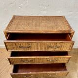 Wicker and rattan chest of drawers