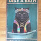Hippie cat metal plate