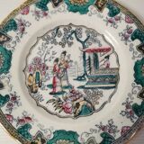 Boch Frères dessert plates Model Canton 1860 Japanese Polychrome decor