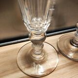 2 flûtes à champagne à pans coupés, fin 19è