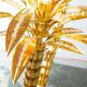 Exquisite Italian Golden Palm Tree Floor Lamp with 3 Sparkling Branches 70s