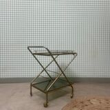 Desserte vintage laiton et verre