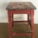 Old stool, burgundy, wabi-sabi