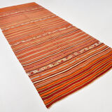 158x390Cm Peach & Red Handmade Kilim Rug