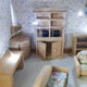 Wooden dollhouse, revamped, furnished, vintage French