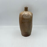 Engraved and square stoneware bottle