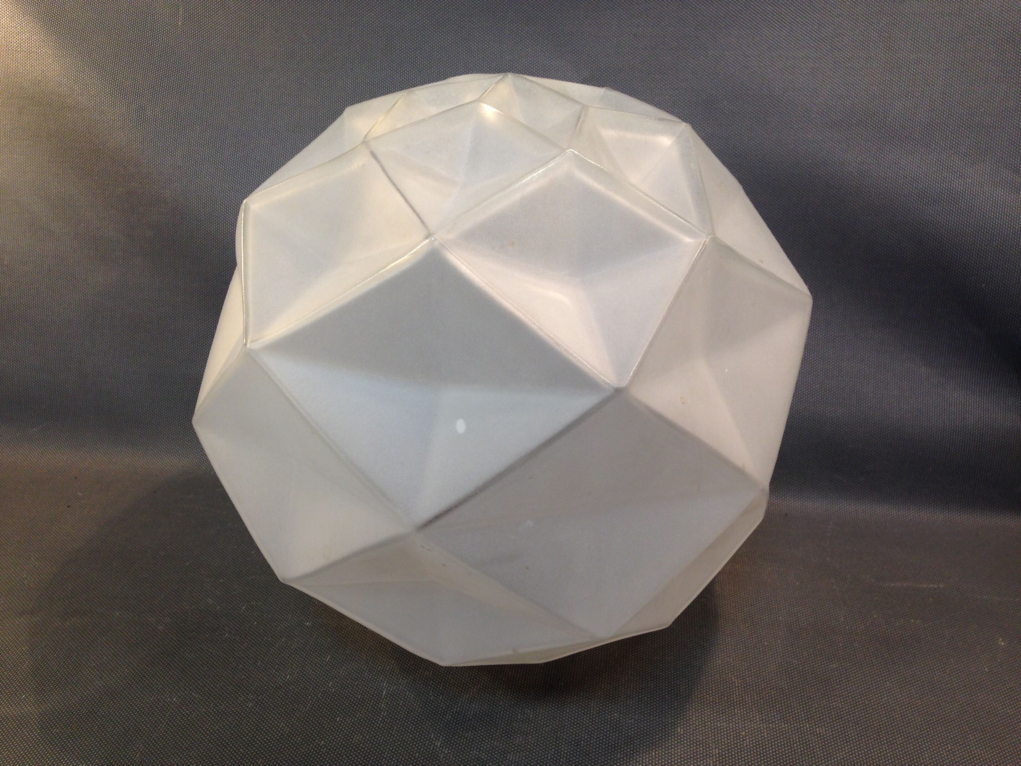 Old art Deco glass ball hanging lamp frosted diameter 28cm