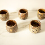 5 ramekins, shells in pyrite stoneware