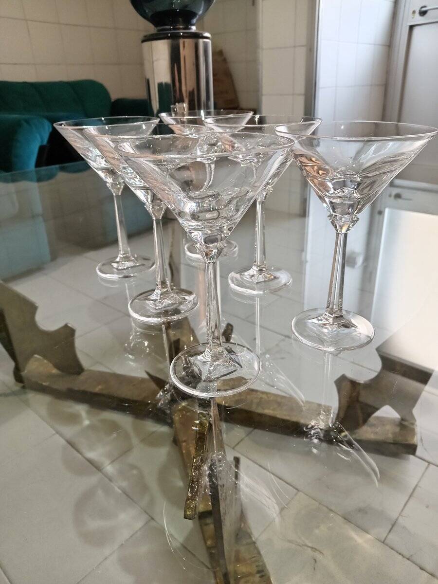 Censo crystal martini glasses, 1980s, set of 6