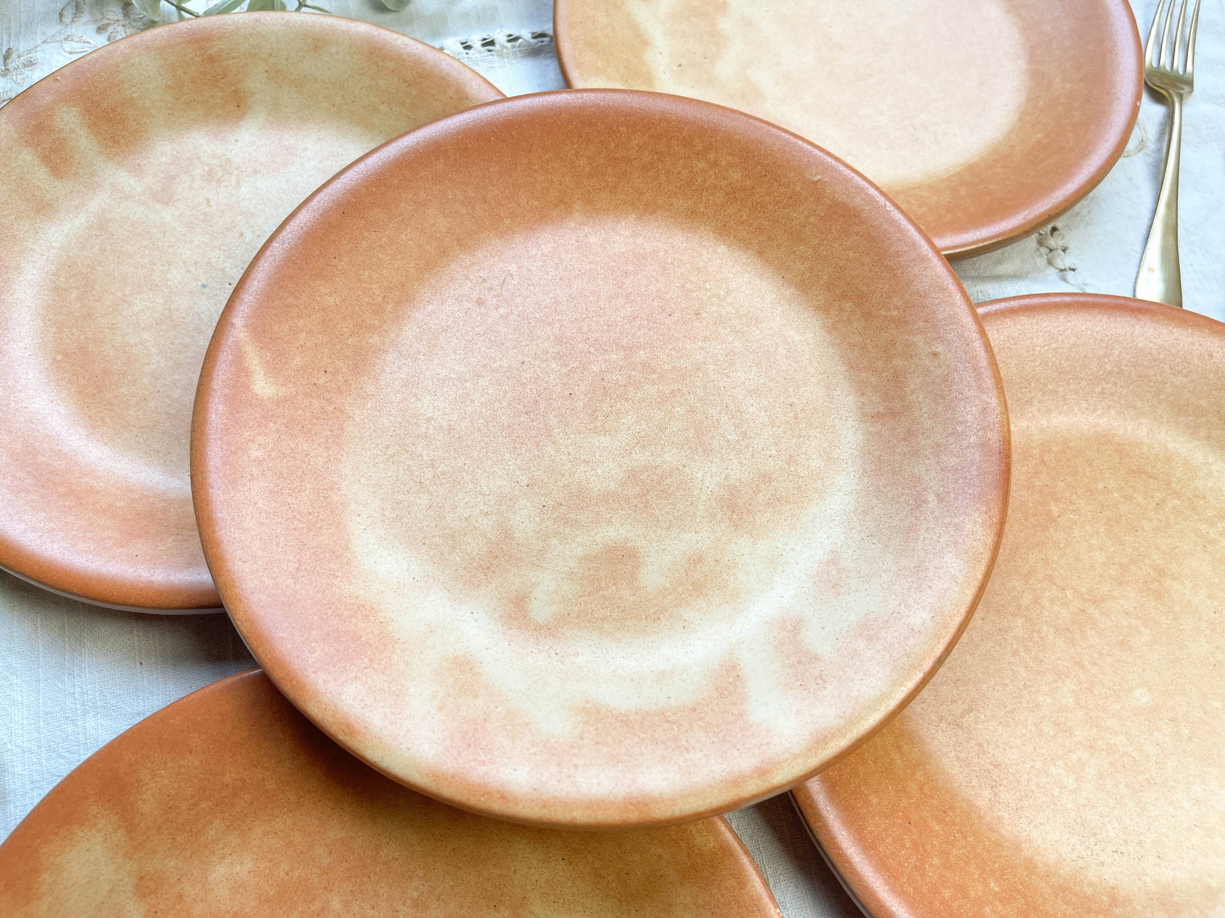 5 Vintage Vallauris Stoneware Plates