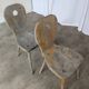 Set of 2 Rustic Primitive Wooden Chairs / Weathered Farmhouse Dining Chairs