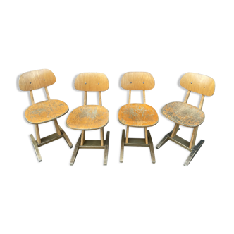 Set de 6 chaises d’école adulte Casala vintage design 1960