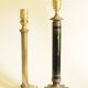 Vintage Lamp - Metal, Marble and Brass Column - Empire Style - Black and Gold
