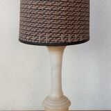Alabaster lamp and raffia shade