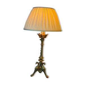 Lampe pique cierge bronze