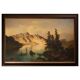 Joseph Brunner, Paysage autrichien avec lac et montagne, 1869, huile sur toile, encadré