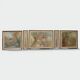 Set of Five Art Nouveau Decorative Panels. Allegory. French Work.