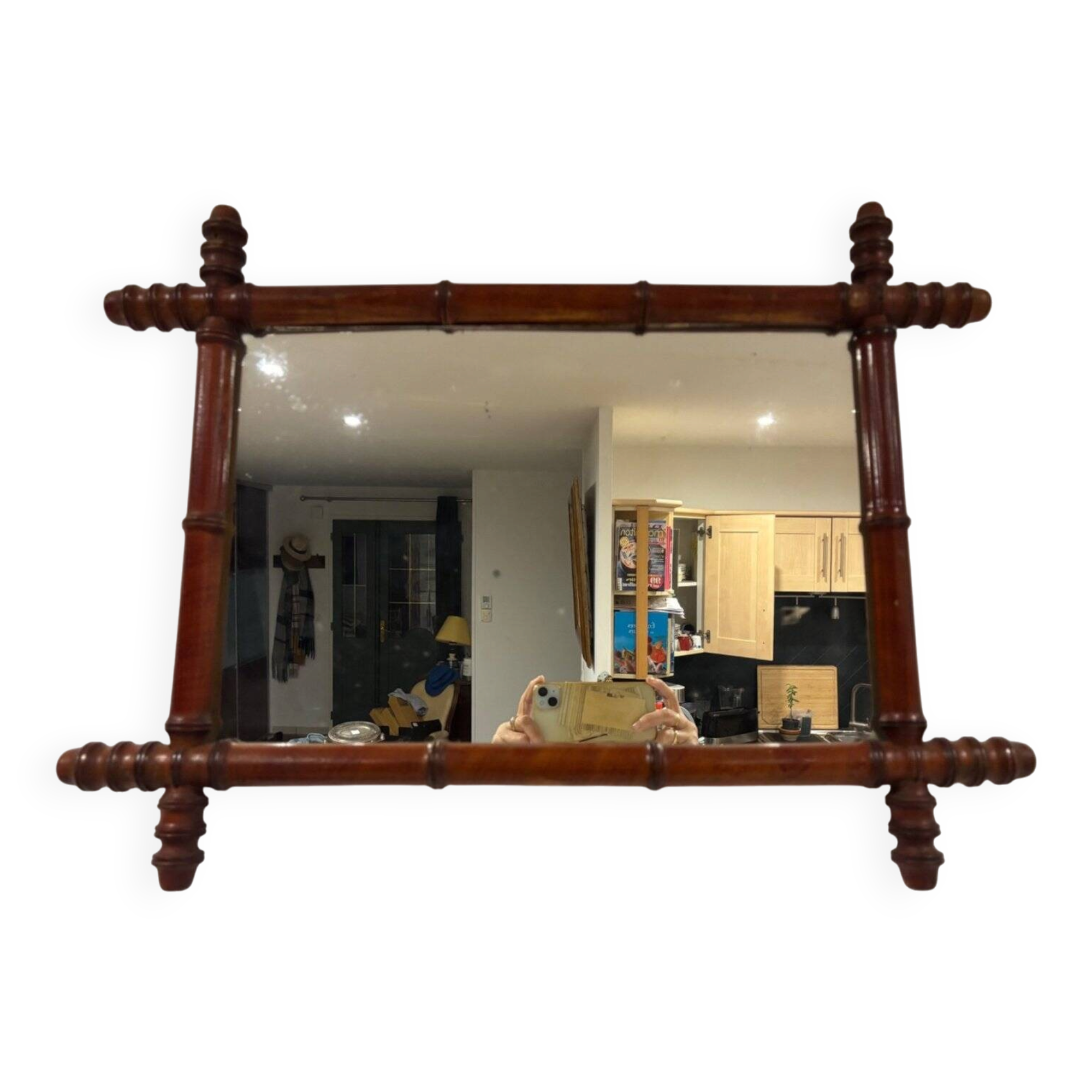 Bamboo Mirror Napoleon III Turned Wood 19th Century