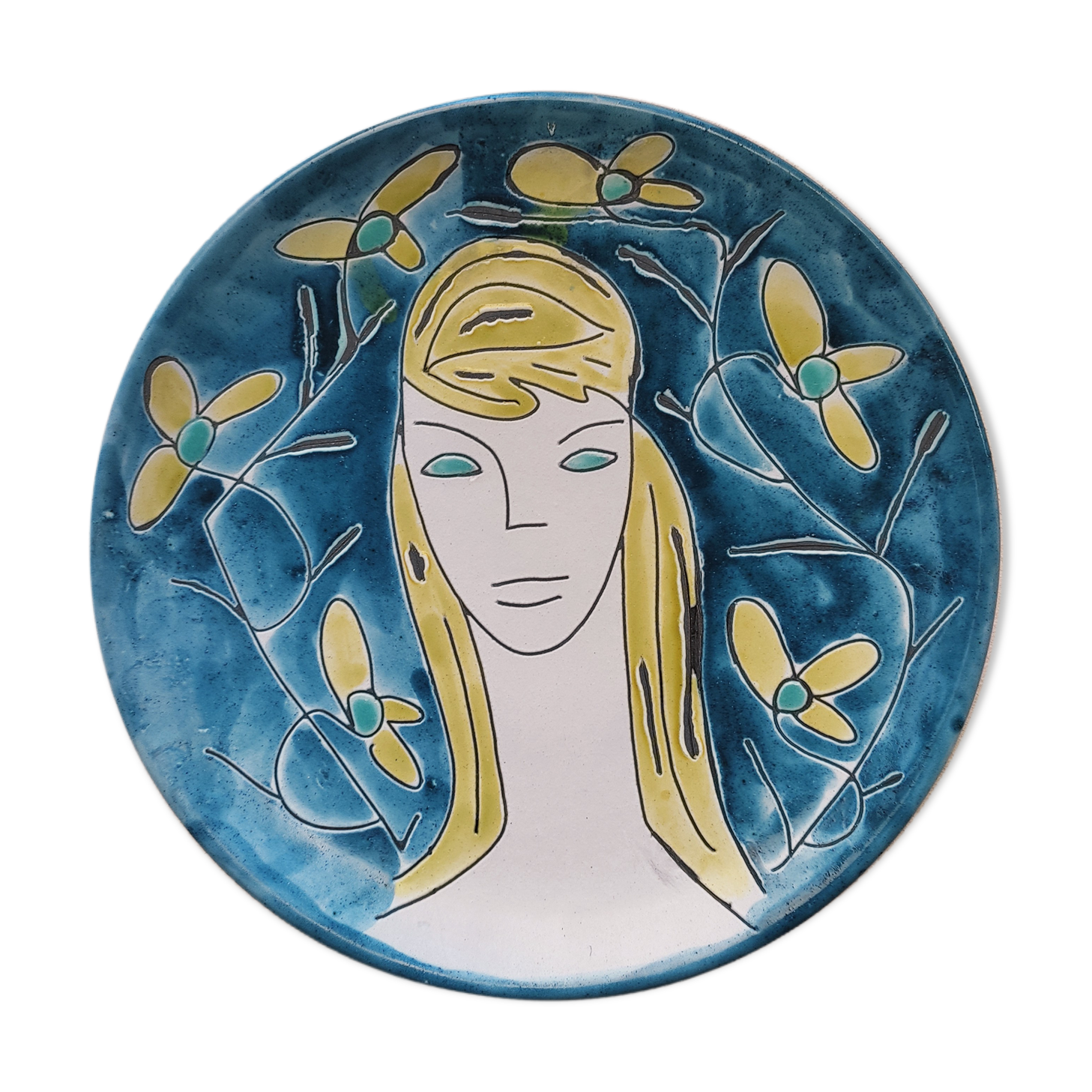 Portrait on ceramic wall plate