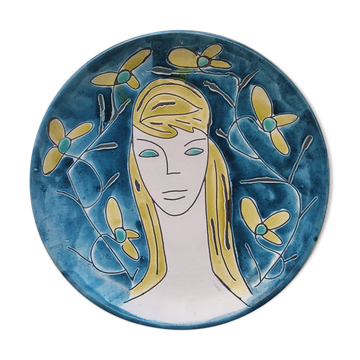 Portrait on ceramic wall plate