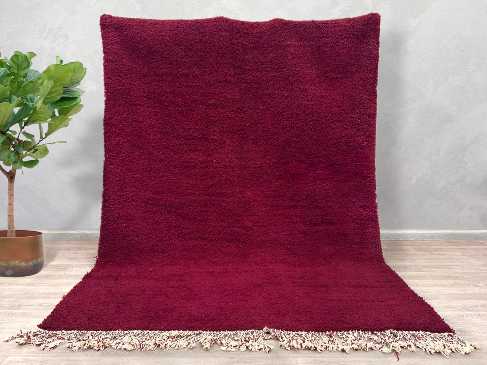 Tapis berbère artisanal bordeaux 200/300cm
