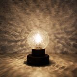 Table lamp in wood and glass