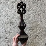 Carved wooden wall candle holder