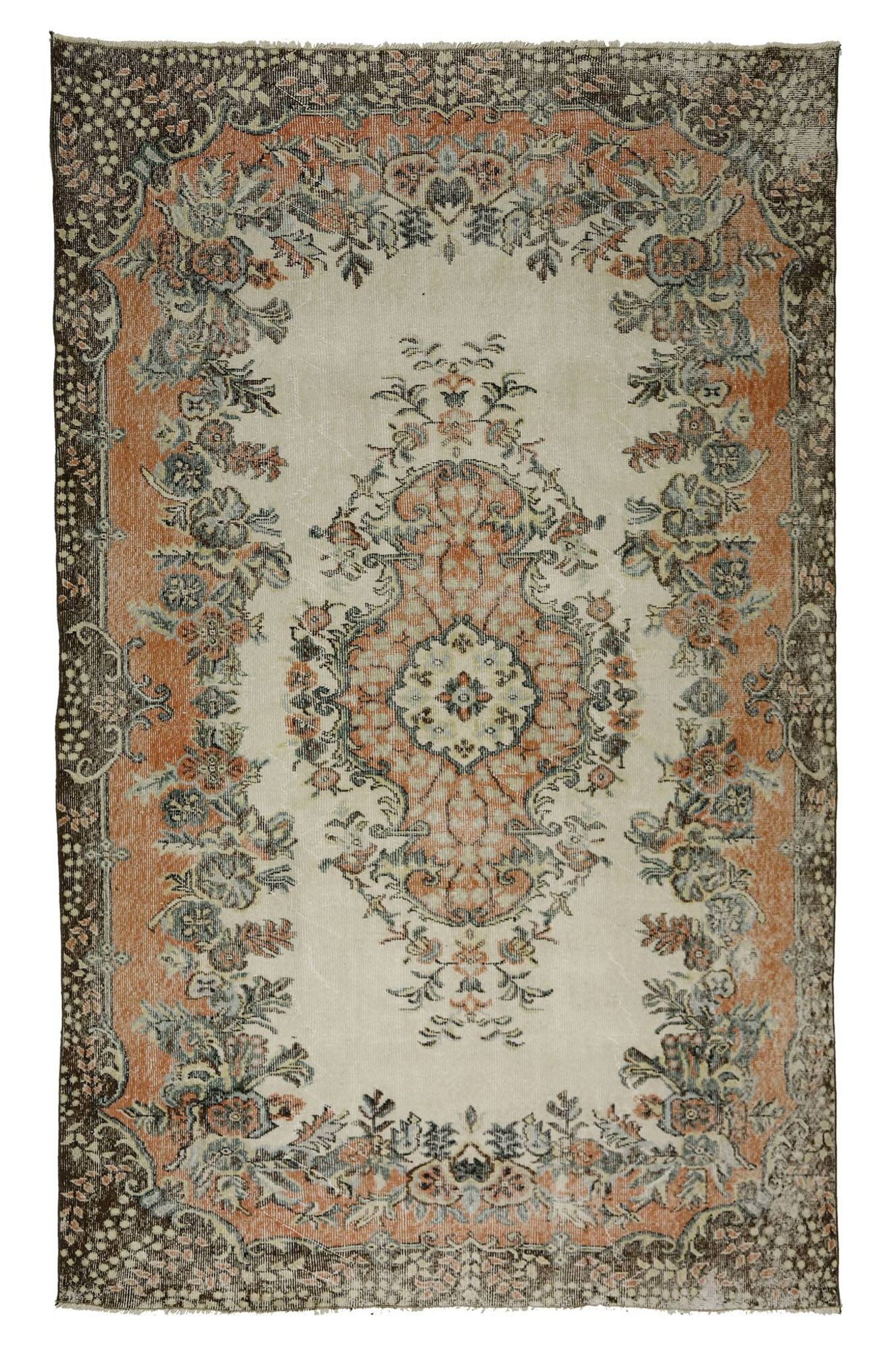 Turkish Anatolian Handmade Vintage Rug 289 cm x 175 cm