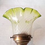 Gilt Bronze Wall Light With Green Ruffled Tulip