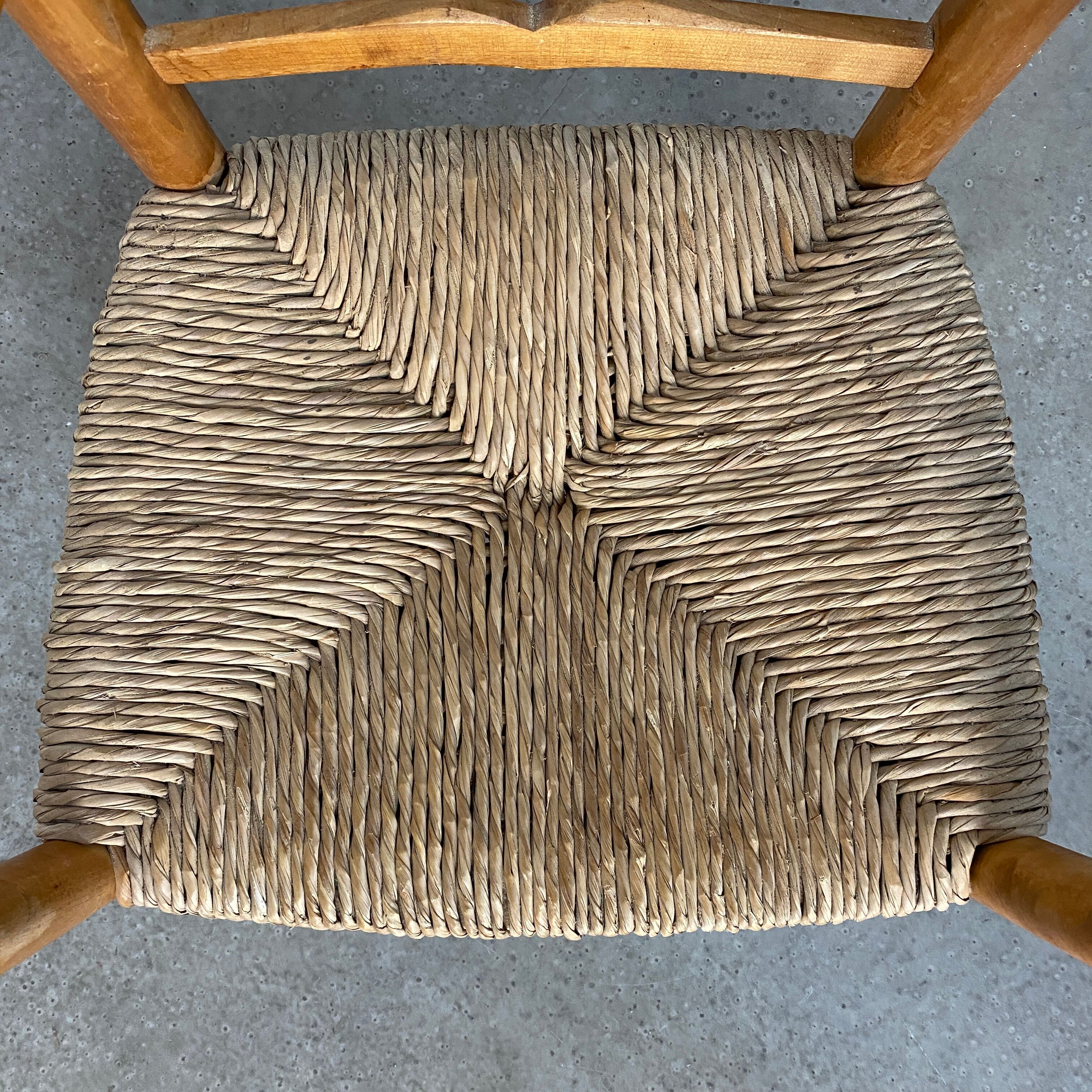 Country straw armchair