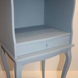 Classic blue bedside table with one drawer